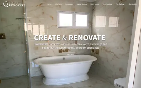 Create & Renovate website design by Squirrel Media – home renovations in Durban North & Umhlanga