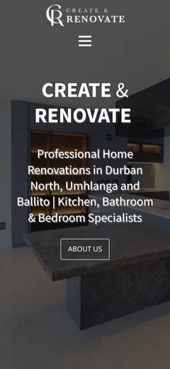 Create & Renovate mobile website design by Squirrel Media