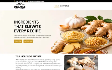 Midlands Food website design by Squirrel Media – manufacturers of ginger & garlic in KZN