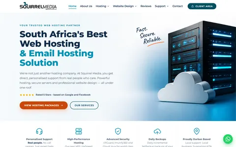 Squirrel Media website – web hosting and website design in Durban