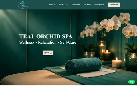 The Teal Orchid Spa website design by Squirrel Media – wellness, relaxation & self-care