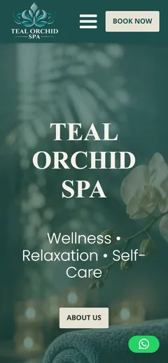 The Teal Orchid Spa mobile website design by Squirrel Media